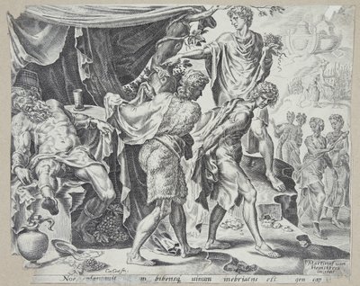 De bespotting van Noach door Cornelis Cort