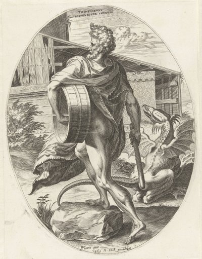 Triptolemos door Cornelis Cort