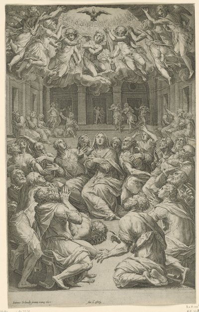 Uitstorting van de Heilige Geest door Cornelis Cort