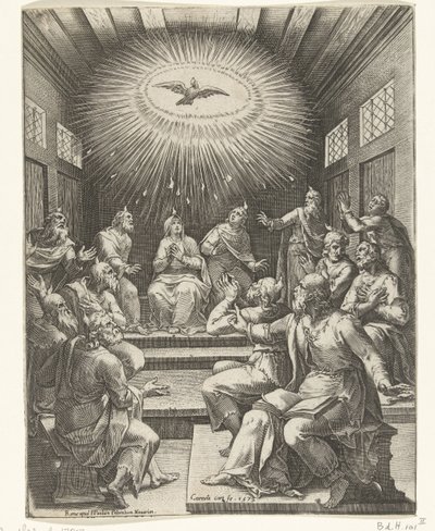 Uitstorting van de Heilige Geest door Cornelis Cort