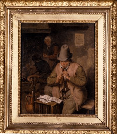 Een jonge fluitspeler door Cornelis Dusart