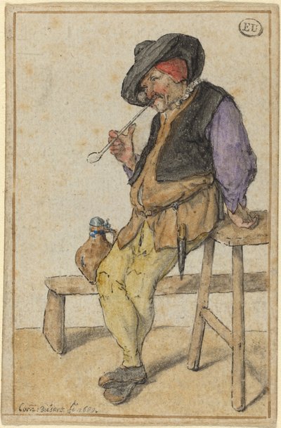 Rokende Boer door Cornelis Dusart