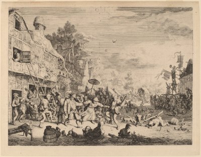 Dorpsfeest door Cornelis Dusart
