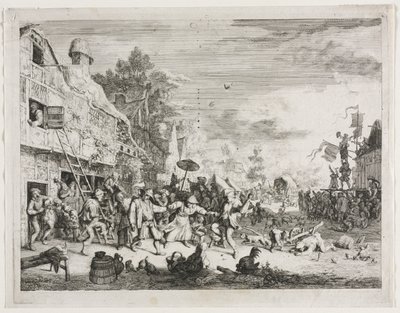 Dorpsfeest door Cornelis Dusart