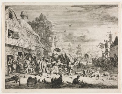 Dorpsfeest door Cornelis Dusart