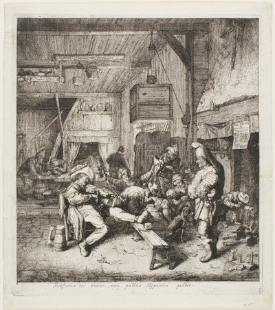Violist zittend in de herberg door Cornelis Dusart