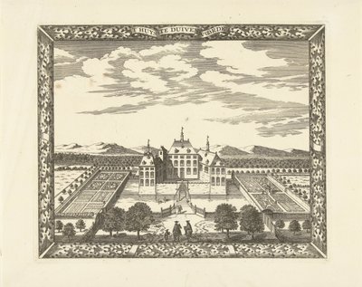 Gezicht op Kasteel Duivenvoorde te Voorschoten door Cornelis Elandts