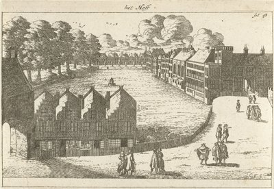 Gezicht op het Buitenhof door Cornelis Elandts