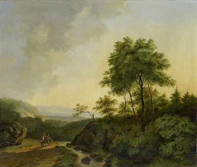 Uitzicht in de Harzbergen door Cornelis François Roos