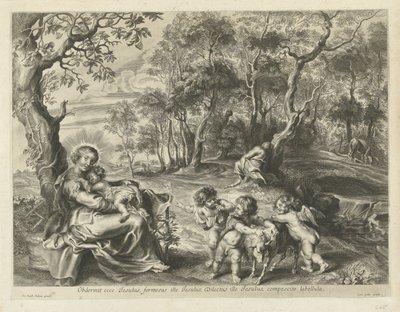 Rust tijdens de vlucht naar Egypte door Cornelis Galle (I) (possibly)