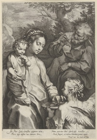 Maria geeft het Kind te eten door Cornelis Galle (I)