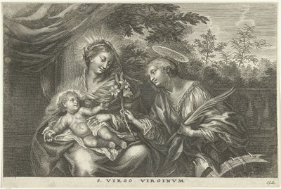 Maria met Kind en de H. Catharina van Alexandrië door Cornelis Galle (I)