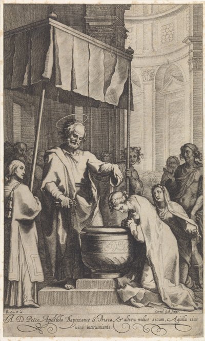 Petrus doopt de H. Prisca van Rome door Cornelis Galle (I)