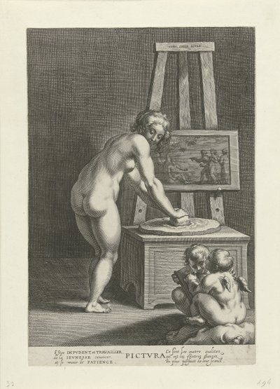 Pictura (de Schilderkunst) door Cornelis Galle (I)
