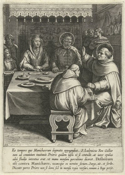 Thomas aan het hof van koning Lodewijk van Frankrijk door Cornelis Galle (I)
