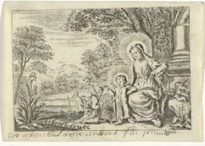 Heilige Familie met Johannes de Doper door Cornelis Galle (II)