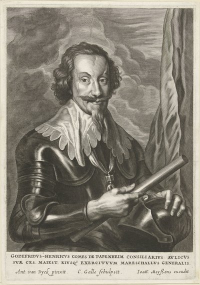 Portret van Gottfried Heinrich, graaf van Pappenheim door Cornelis Galle (II)