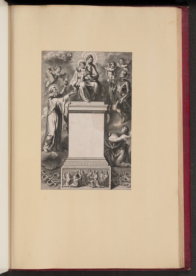 Titelpagina voor B. De Los Rios, De Hierarchia Mariana Libri Sex door Cornelis Galle II after Erasmus Quellinus II after Sir Peter Paul Rubens