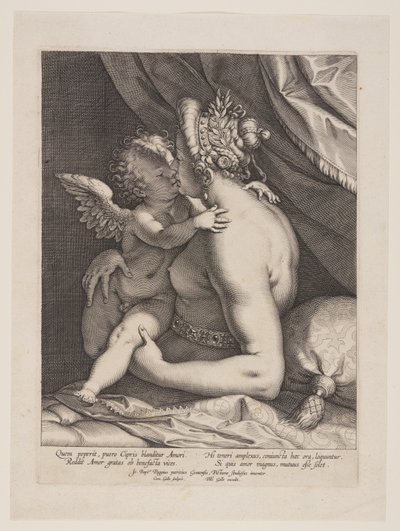 Venus en Cupido door Cornelis Galle I