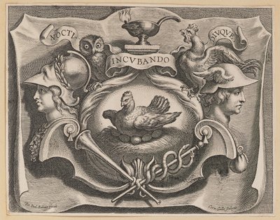 Vignet voor de Titelpagina van Martinus Bonacina, Opera Omnia door Cornelis Galle I after Sir Peter Paul Rubens