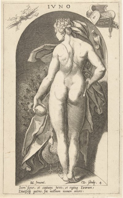 Juno met pauw door Cornelis Jacobsz. Drebbel