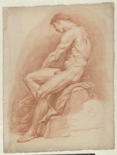 Zittend mannelijk naakt door Cornelis Joseph d