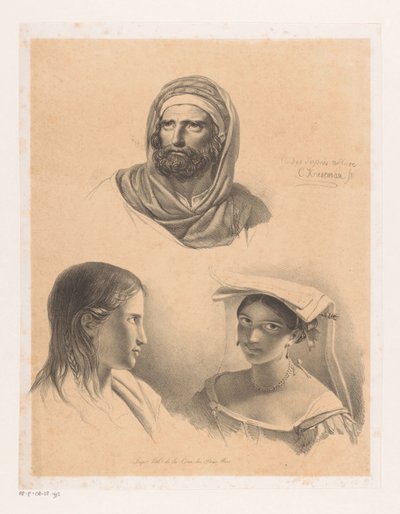 Drie portretten door Cornelis Kruseman