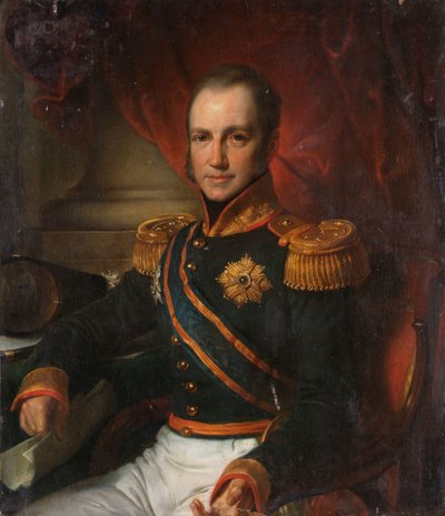 Portret van Godart Alexander Gerard Philip, baron van der Capellen, gouverneur-generaal van Nederlands-Indië door Cornelis Kruseman