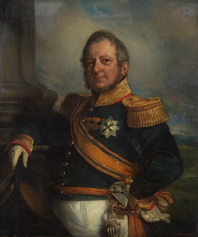 Portret van Hendrik Merkus, Baron de Kock, legercommandant en na 1826 luitenant-gouverneur-generaal van Nederlands-Indië door Cornelis Kruseman