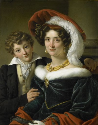 Rudolphina Wilhelmina Elizabeth de Sturler met hun zoon Richard Leeuwenhart, 1829 door Cornelis Kruseman