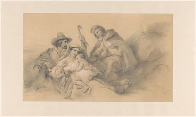 Rustende landlieden door Cornelis Kruseman