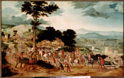 De weg naar Calvarie door Cornelis Massys