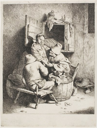 Een Man die de Jonge Gastvrouw Aait door Cornelis Pietersz. Bega