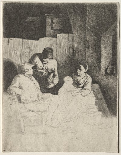 De Moeder Zittend in een Herberg door Cornelis Pietersz Bega