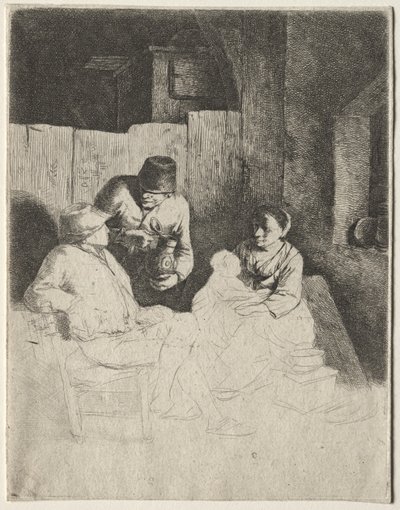 De moeder zittend in een herberg, midden 1600s door Cornelis Pietersz Bega