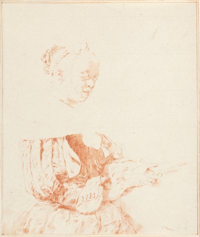 Klavierspeelster door Cornelis Ploos van Amstel (signed by artist)