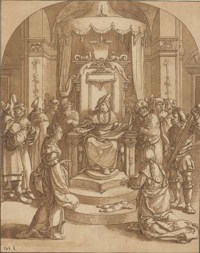 Oordeel van Salomo door Cornelis Ploos van Amstel (signed by artist)