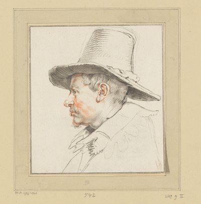 Portret van een onbekende man door Cornelis Ploos van Amstel (signed by artist)