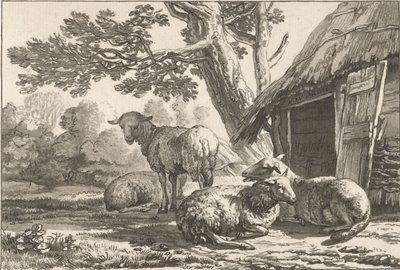 Schaapskooi door Cornelis Ploos van Amstel (signed by artist)
