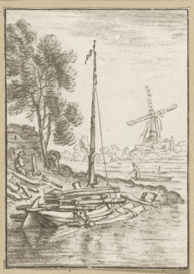 Bochtige rivier door Cornelis Ploos van Amstel