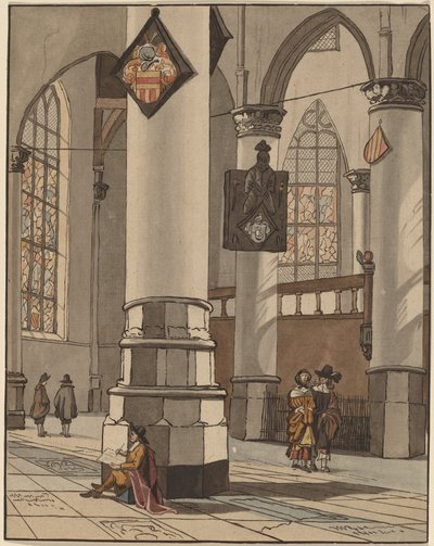 Kerkinterieur door Cornelis Ploos van Amstel