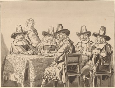 Directeuren van het Weeshuis van Haarlem door Cornelis Ploos van Amstel