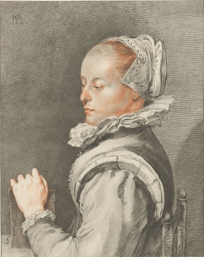 Portret van een jonge vrouw door Cornelis Ploos van Amstel