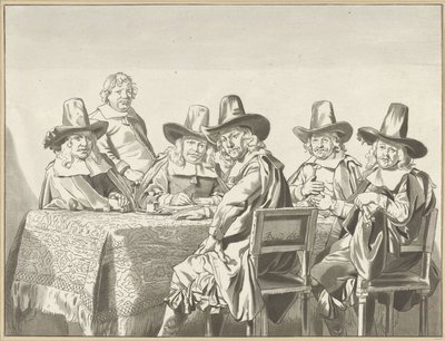 Regenten van het weeshuis te Haarlem door Cornelis Ploos van Amstel