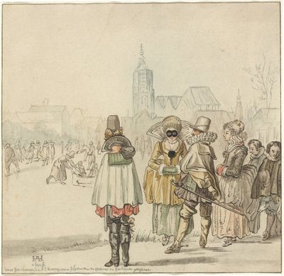 De winterkoning op het ijs, 1766 door Cornelis Ploos van Amstel