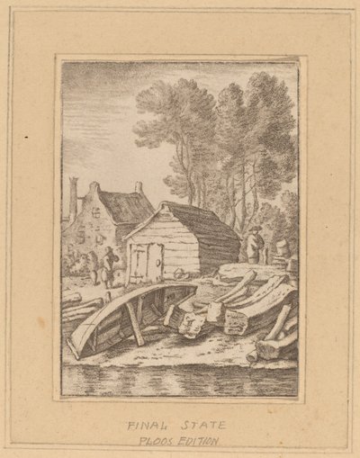 Scheepswerf door Cornelis Ploos van Amstel after Herman Saftleven