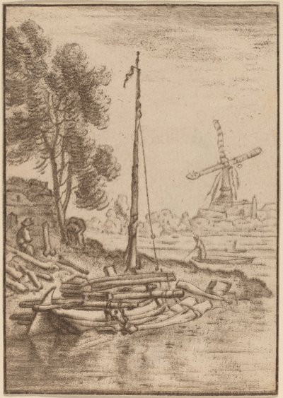 Kronkelende Rivier door Cornelis Ploos van Amstel after Herman Saftleven