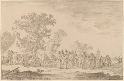 Veemarkt door Cornelis Ploos van Amstel after Jan