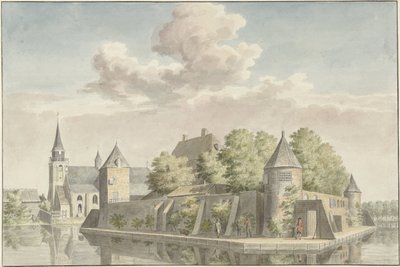 Het Hof van Putten en de kerk van Geervliet door Cornelis Pronk (possibly)