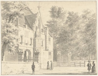 Achterste deel van de Grote kerk te Edam door Cornelis Pronk